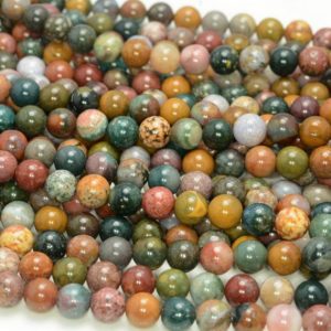 Shop Ocean Jasper Beads! 6mm Green Ocean Jasper Gemstone Pink Rare Round 6mm Loose Beads 15.5 inch Full Strand (90147021-168) | Natural genuine beads Ocean Jasper beads for beading and jewelry making.  #jewelry #beads #beadedjewelry #diyjewelry #jewelrymaking #beadstore #beading #affiliate #ad