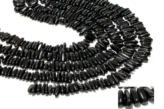 Black Onyx Chips,gemstone Beads,gemstone Chips,semiprecious Beads,stone Beads,black Beads,loose Chip Beads, Aa Beads - 16" Strand