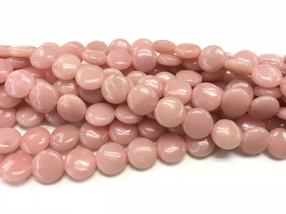 Natural Pink Opal 10mm Flat Round Genuine Coin Beads 15 Inch Jewelry Supply Bracelet Necklace Material Support Wholesale