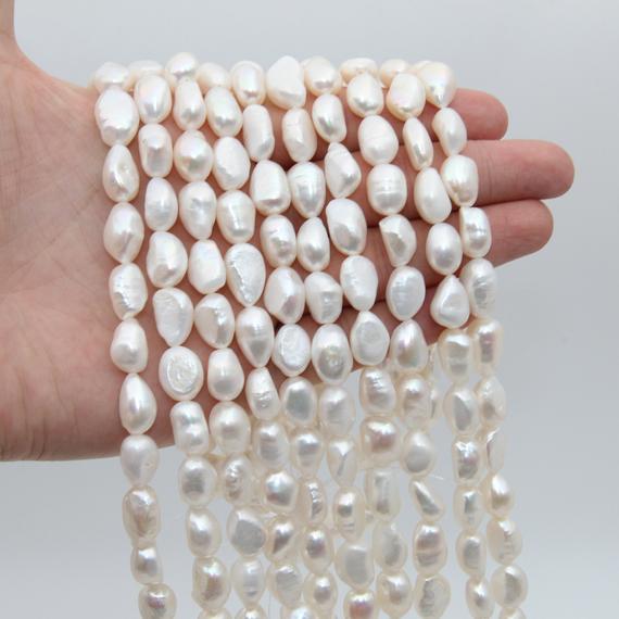 10~11mm Nugget Pearl Beads,white Color Pearl,natural Freshwater Pearl Beads,seed Pearl,luster Pearl,loose Pearl Strand Beads,pearl Jewelry.