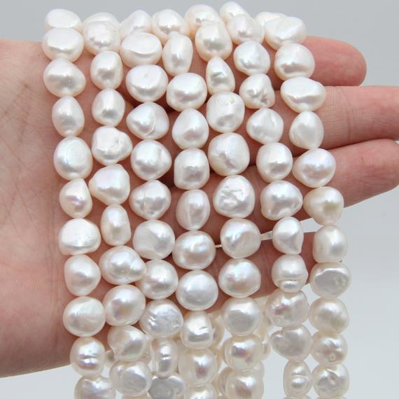 11~12mm Nugget Pearl Beads,white Color Pearl,natural Freshwater Pearl Beads,seed Pearl,luster Pearl,loose Pearl Strand Beads,pearl Jewelry.