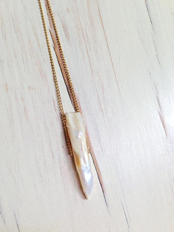 Pearl Necklace Pearl Stick Necklace Modern Pearl Necklace Fresh Water Pearls June Birthstone
