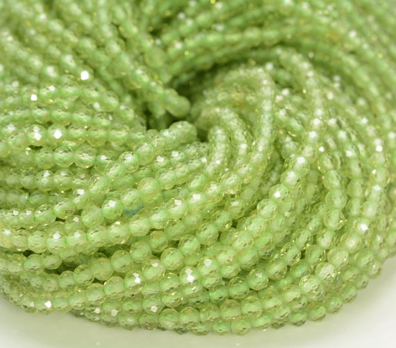 2mm Peridot Gemstone Micro Faceted Round Grade Aaa Beads 15.5inch Wholesale (80010182-a194)