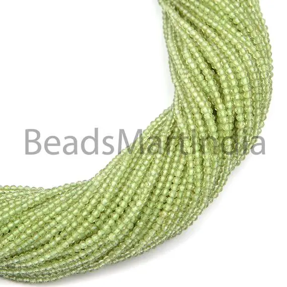 Peridot Faceted Rondelle Machine Cut Beads, 2-2.25mm Faceted Peridot Beads, Peridot Rondelle Beads, Natural Peridot Beads, Peridot Beads