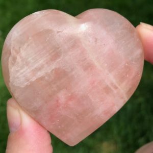 Shop Pink Calcite Stones & Crystals! 2.3" Rose Calcite Heart  Pink Calcite  Dusty Rose Crystal Gemstone Hearts #4 | Natural genuine stones & crystals in various shapes & sizes. Buy raw cut, tumbled, or polished gemstones for making jewelry or crystal healing energy vibration raising reiki stones. #crystals #gemstones #crystalhealing #crystalsandgemstones #energyhealing #affiliate #ad