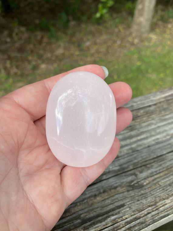 Pink Calcite Palmstone- Reiki Charged Energy - Meditation Palmstone - Inner Peace & Well-being - Pink  Calcite #2