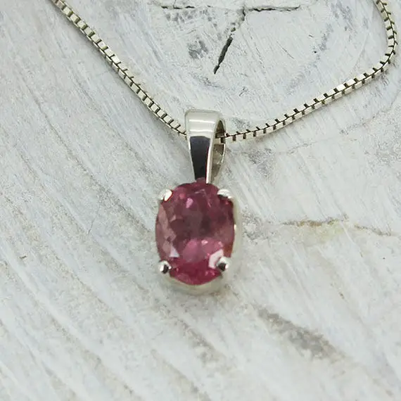 Mini Tourmaline Pink Color Faceted Stone Natural Tourmaline 925 Sterling Silver Mount Tiny Pendant Great Quality Watermelon Pink Tourmaline