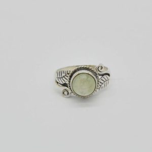 Natural Prehnite Ring, Oxidized Ring, Sterling Silver Rings, 8mm Round Prehnite Ring, Gift For Her, Green Prehnite Ring, Gemstone Rings. | Natural genuine Prehnite rings, simple unique handcrafted gemstone rings. #rings #jewelry #shopping #gift #handmade #fashion #style #affiliate #ad