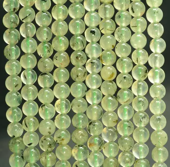 6mm Prehnite Gemstone Green Grade Aa Round Beads 15.5 Inch Full Strand (80007377-a258)
