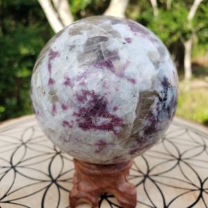 Rubellite in Quartz Sphere – Reiki Charged – Powerful Energy Infused Crystal Ball #2 | Natural genuine stones & crystals in various shapes & sizes. Buy raw cut, tumbled, or polished gemstones for making jewelry or crystal healing energy vibration raising reiki stones. #crystals #gemstones #crystalhealing #crystalsandgemstones #energyhealing #affiliate #ad
