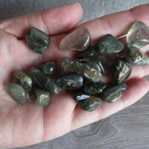 Shop Tumbled Quartz Crystals & Pocket Stones! Included Tumbled Chlorite Garden Quartz 1/2 inch + T67 | Natural genuine stones & crystals in various shapes & sizes. Buy raw cut, tumbled, or polished gemstones for making jewelry or crystal healing energy vibration raising reiki stones. #crystals #gemstones #crystalhealing #crystalsandgemstones #energyhealing #affiliate #ad