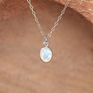 Shop Rainbow Moonstone Jewelry! Silver moonstone necklace, tiny moonstone, crystal necklace, June birthstone jewelry, rainbow moonstone, silver lined moonstone | Natural genuine Rainbow Moonstone jewelry. Buy crystal jewelry, handmade handcrafted artisan jewelry for women.  Unique handmade gift ideas. #jewelry #beadedjewelry #beadedjewelry #gift #shopping #handmadejewelry #fashion #style #product #jewelry #affiliate #ad