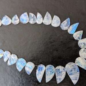 Shop Rainbow Moonstone Bead Shapes! 6x12mm – 14x20mm Rainbow Moonstone Leaf Hand Carved Beads, Natural Moonstone, Rare Moonstone Leaf Shape For Jelwery (5Pcs To 10Pcs Options) | Natural genuine other-shape Rainbow Moonstone beads for beading and jewelry making.  #jewelry #beads #beadedjewelry #diyjewelry #jewelrymaking #beadstore #beading #affiliate #ad