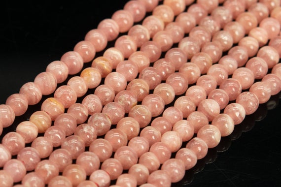 Genuine Natural Orange Pink Rhodochrosite Loose Beads Argentina Grade Aa Round Shape 3mm