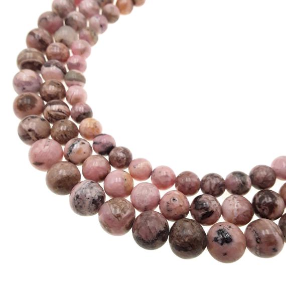 Rhodochrosite Smooth Round Beads 6mm 8mm 9mm 10mm 15.5" Strand