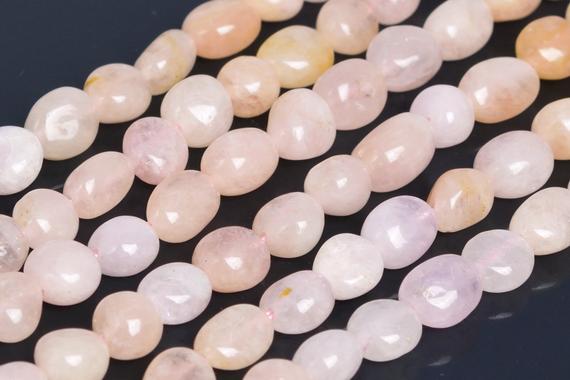 Genuine Natural Rose Quartz Loose Beads Grade Aaa Pebble Nugget Shape 7-9mm