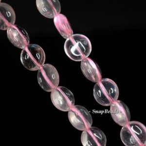 Shop Rose Quartz Round Beads! 8mm Rose Quartz Gemstone Grade AA Flat Round Loose Beads 7.5 inch Half Strand (90144217-B25-544) | Natural genuine round Rose Quartz beads for beading and jewelry making.  #jewelry #beads #beadedjewelry #diyjewelry #jewelrymaking #beadstore #beading #affiliate #ad
