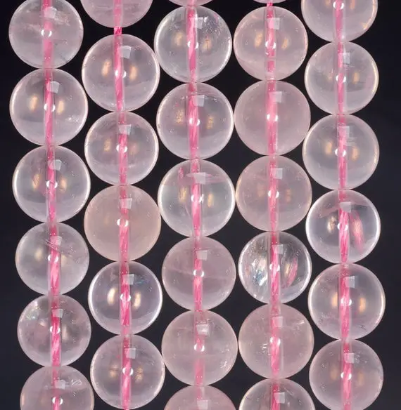 9-10mm Translucent Pink Mozambique Rose Quartz Gemstone Grade A Round Loose Beads 7.5 Inch Half Strand (80003866-b103)