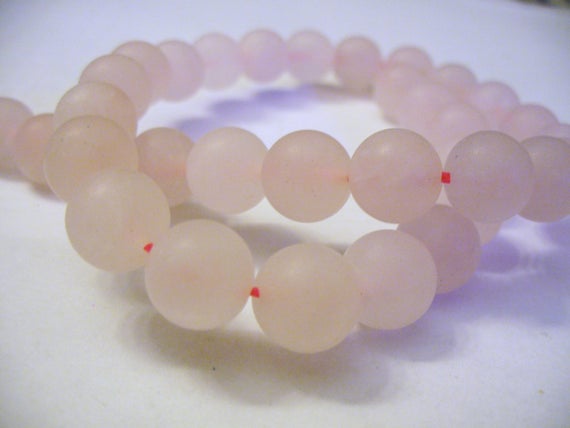 Rose Quartz Frosted Beads Round 10mm