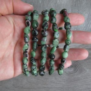 Shop Ruby Zoisite Jewelry! Ruby Zoisite Stretchy String Oval Bracelet G137 | Natural genuine Ruby Zoisite jewelry. Buy crystal jewelry, handmade handcrafted artisan jewelry for women.  Unique handmade gift ideas. #jewelry #beadedjewelry #beadedjewelry #gift #shopping #handmadejewelry #fashion #style #product #jewelry #affiliate #ad