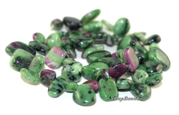 Renoir Ruby Zoisite Gemstones Slice River Pebble 15x12mm Loose Beads 7.5 Inch Half Strand (90108543-106)