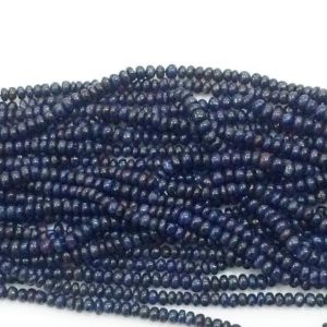 Shop Sapphire Beads! 3mm Blue Sapphire Plain Rondelle Beads, Natural Blue Sapphire Beads, 5 Inches Blue Sapphire Rondelle For Jewelry (1ST To 5ST Options) | Natural genuine beads Sapphire beads for beading and jewelry making.  #jewelry #beads #beadedjewelry #diyjewelry #jewelrymaking #beadstore #beading #affiliate #ad