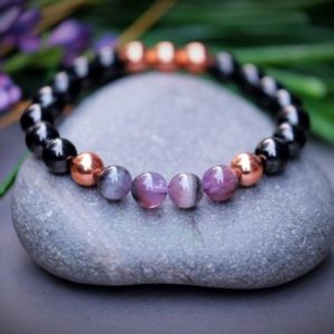 The Ultimate Master Healer Petrovsky + Copper + Auralite 23 Most Powerful Form of Shungite in Beaded form Anti-EMF | Natural genuine Shungite bracelets. Buy crystal jewelry, handmade handcrafted artisan jewelry for women.  Unique handmade gift ideas. #jewelry #beadedbracelets #beadedjewelry #gift #shopping #handmadejewelry #fashion #style #product #bracelets #affiliate #ad