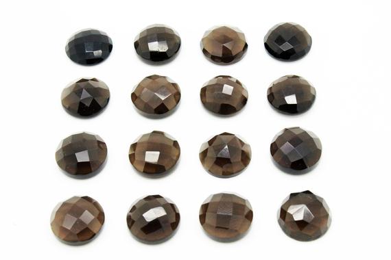 Brown Smoky Quartz,round Cabochons,faceted Gemstone,jewelry Making,quartz Cabochons,delicate Gemstones,round Cut Cabochon,aa Quality