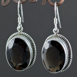 Shop Smoky Quartz Earrings! Sterling Silver Smoky Quartz Earrings | Natural genuine Smoky Quartz earrings. Buy crystal jewelry, handmade handcrafted artisan jewelry for women.  Unique handmade gift ideas. #jewelry #beadedearrings #beadedjewelry #gift #shopping #handmadejewelry #fashion #style #product #earrings #affiliate #ad