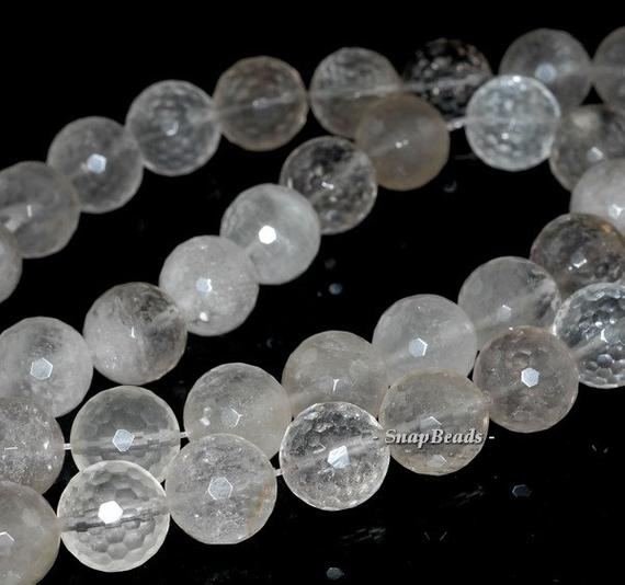 14mm Light Smoky Quartz Gemstone Faceted Round Loose Beads 7 Inch Half Strand (90191199-b27-547)