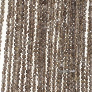 2mm Smoky Quartz Gemstone Grade AA Light Brown Micro Faceted Round Loose Beads 15.5 inch Full Strand  (90181616-107-2g) | Natural genuine faceted Smoky Quartz beads for beading and jewelry making.  #jewelry #beads #beadedjewelry #diyjewelry #jewelrymaking #beadstore #beading #affiliate #ad