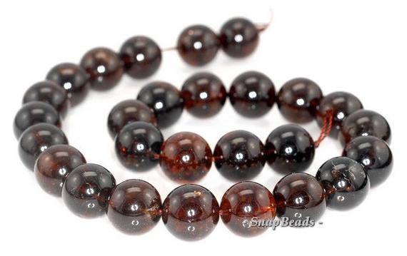 15mm Red Smoky Quartz Gemstone Round Loose Beads 7 Inch Half Strand (90191404-b7-514)