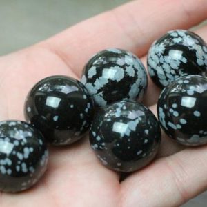 Snowflake Obsidian Stone Sphere 18 mm S73 | Natural genuine stones & crystals in various shapes & sizes. Buy raw cut, tumbled, or polished gemstones for making jewelry or crystal healing energy vibration raising reiki stones. #crystals #gemstones #crystalhealing #crystalsandgemstones #energyhealing #affiliate #ad