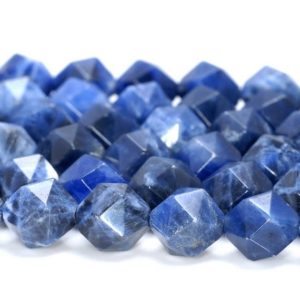 8MM Blue Sodalite Beads Star Cut Faceted Grade AAA Genuine Natural Gemstone Loose Beads 7.5" BULK LOT 1,3,5,10 and 50 (80005159 H-M17) | Natural genuine faceted Sodalite beads for beading and jewelry making.  #jewelry #beads #beadedjewelry #diyjewelry #jewelrymaking #beadstore #beading #affiliate #ad