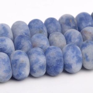Shop Sodalite Rondelle Beads! Matte Blue Spot Jasper Beads Grade AAA Genuine Natural Gemstone Rondelle Loose Beads 6x4MM 8x5MM Bulk Lot Options | Natural genuine rondelle Sodalite beads for beading and jewelry making.  #jewelry #beads #beadedjewelry #diyjewelry #jewelrymaking #beadstore #beading #affiliate #ad