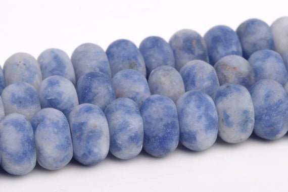Matte Blue Spot Jasper Beads Grade Aaa Genuine Natural Gemstone Rondelle Loose Beads 6mm 8mm Bulk Lot Options