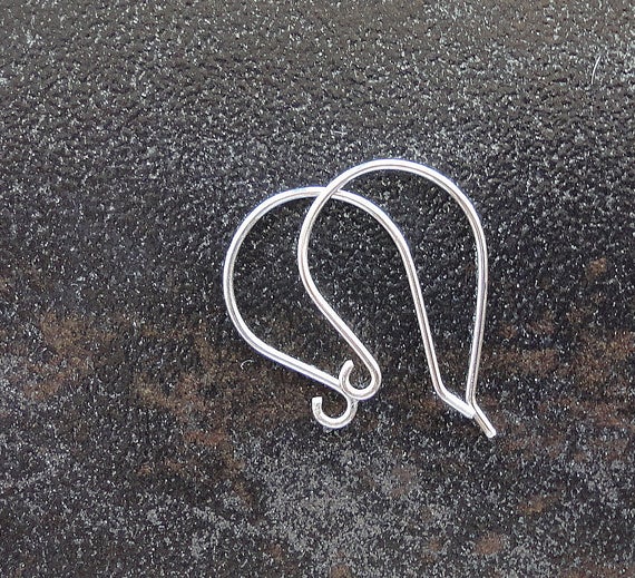 Sterling Silver Ear Wires Shepard Hooks Findings Jewelry Making Earrings, 2 Pairs