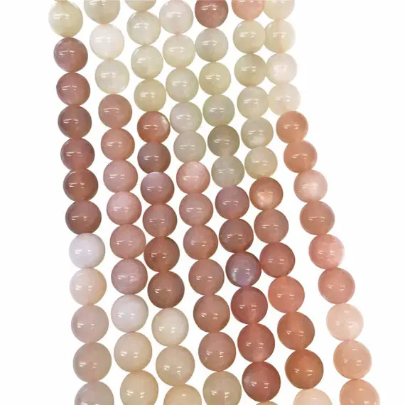 8mm Natural Sunstone Beads, Mixed Sunstone Beads, Round Gemstone Beads, Wholesale Beads