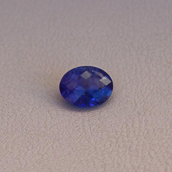 Tanzanite Oval Checkerboard Cut Loose Gemstone 9x11mm Natural Stone For Jewelry Making 3.54ct