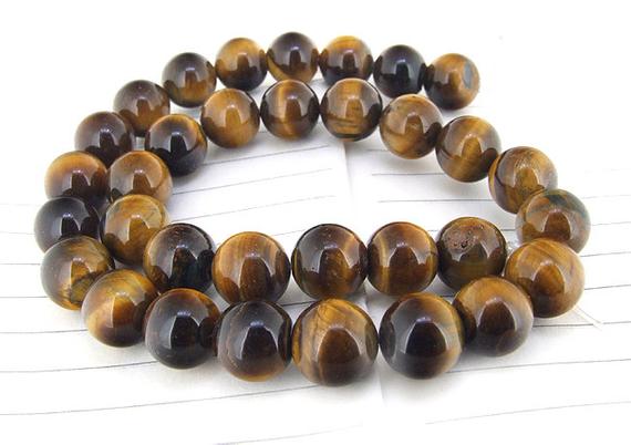 Luster Genuine Natural Yellow Tiger Eye Stone Round Beads Grade A Loose Beads In Strands 15.5 Inches 4 To 20 Millimeter