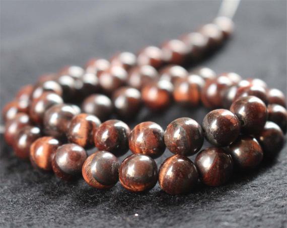 6mm-14mm Natural Red Tiger's Eye Smooth And Round Beads, Tiger's Eye Beads Bulk Supply,15 Inches One Strand