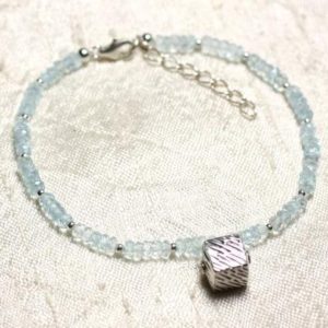 Shop Topaz Bracelets! Bracelet 925 sterling silver and stone – Blue Topaz 3x2mm faceted rondelles | Natural genuine Topaz bracelets. Buy crystal jewelry, handmade handcrafted artisan jewelry for women.  Unique handmade gift ideas. #jewelry #beadedbracelets #beadedjewelry #gift #shopping #handmadejewelry #fashion #style #product #bracelets #affiliate #ad