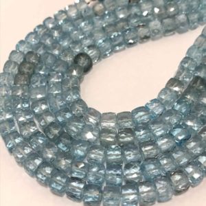 Shop Topaz Faceted Beads! 6 – 6.5 mm Blue Topaz Faceted Box Gemstone Beads Strand Sale / Blue Topaz Wholesale / Topaz Jewellery / 6 mm Faceted Beads / Box Shape Beads | Natural genuine faceted Topaz beads for beading and jewelry making.  #jewelry #beads #beadedjewelry #diyjewelry #jewelrymaking #beadstore #beading #affiliate #ad