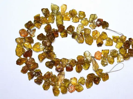 Natural Petrol Tourmaline Rough Beads 7x8mm To 9x13mm Natural Shape Raw Gemstone Beads Superb Tourmaline Beads - 7.5 Inches Strand No2713
