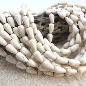 13x6mm White Magnesite Beads, 15" inch Strand, 13x6mm White Teardrop Beads, Beading Supplies, Jewelry Supplies, Item 1052 gsm | Natural genuine other-shape Gemstone beads for beading and jewelry making.  #jewelry #beads #beadedjewelry #diyjewelry #jewelrymaking #beadstore #beading #affiliate #ad