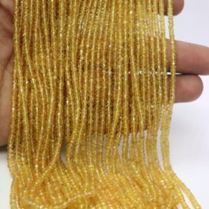 Yellow Sapphire Faceted Rondelle Beads   Yellow Sapphire Beads  Songea Sapphire Beads  Songea Sapphire Rondelle Beads Wholesale Beads | Natural genuine beads Array beads for beading and jewelry making.  #jewelry #beads #beadedjewelry #diyjewelry #jewelrymaking #beadstore #beading #affiliate #ad