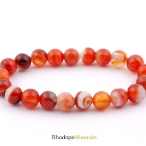 Shop Agate Bracelets! Orange Agate Bracelet, Agate Bracelet 8 mm Beads, Agate, Bracelets, Metaphysical Crystals, Gifts, Crystals, Gemstones, Gems, Stones, Rocks | Natural genuine Agate bracelets. Buy crystal jewelry, handmade handcrafted artisan jewelry for women.  Unique handmade gift ideas. #jewelry #beadedbracelets #beadedjewelry #gift #shopping #handmadejewelry #fashion #style #product #bracelets #affiliate #ad
