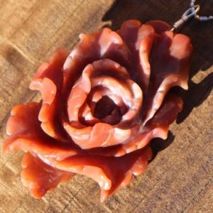 Shop Agate Necklaces! Hand Carved Red Agate Peony Healing Stone Necklace with Positive healing Energy! | Natural genuine Agate necklaces. Buy crystal jewelry, handmade handcrafted artisan jewelry for women.  Unique handmade gift ideas. #jewelry #beadednecklaces #beadedjewelry #gift #shopping #handmadejewelry #fashion #style #product #necklaces #affiliate #ad