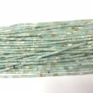 Shop Amazonite Bead Shapes! Natural Amazonite  2x4mm Column Genuine Loose Light Blue Tube Beads 15 inch Jewelry Supply Bracelet Necklace Material Support | Natural genuine other-shape Amazonite beads for beading and jewelry making.  #jewelry #beads #beadedjewelry #diyjewelry #jewelrymaking #beadstore #beading #affiliate #ad