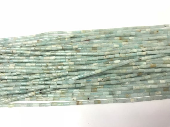 Natural Amazonite  2x4mm Column Genuine Loose Light Blue Tube Beads 15 Inch Jewelry Supply Bracelet Necklace Material Support